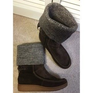 The North Face Size 7 Primaloft 200 G Brown Suede Wedge Winter Boot